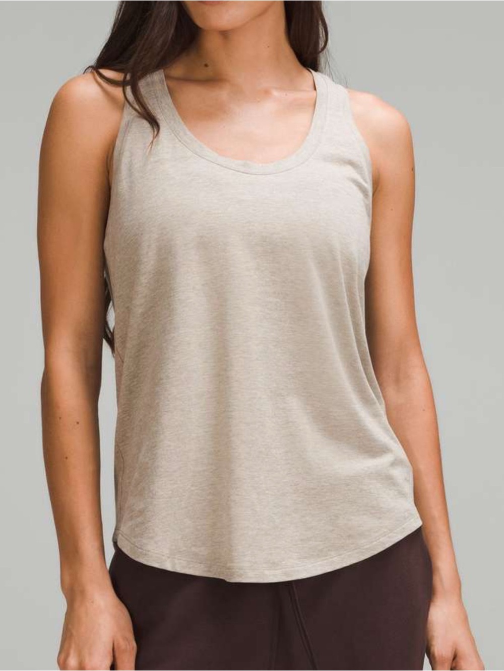 Lululemon Love Tank Size 6 Heathered Riverstone Gray Beige